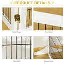 Pet Barriers, 14ft Large Freestanding Pet Gate w/ 6 Wood Framed Panels & Support Feet - White - Seasonal Overstock
