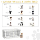 Pet Barriers, 14ft Large Freestanding Pet Gate w/ 6 Wood Framed Panels & Support Feet - White - Seasonal Overstock