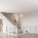 Pet Barriers, 14ft Large Freestanding Pet Gate w/ 6 Wood Framed Panels & Support Feet - White - Seasonal Overstock