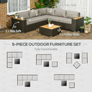 Patio Furniture, Chestnut Cove 6pc Modular Outdoor Patio Set Sectional Sofa - Grey - Seasonal Overstock