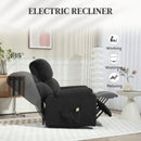 Lift Chairs, Benson Springs Lift Assist Recliner Chair with Remote - Black Microfibre - Seasonal Overstock