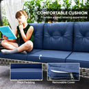 Patio Furniture, Brindlestone Terrace 6pc Outdoor Patio Set with Sofa, Chairs, Stools and Table - Blue - Seasonal Overstock