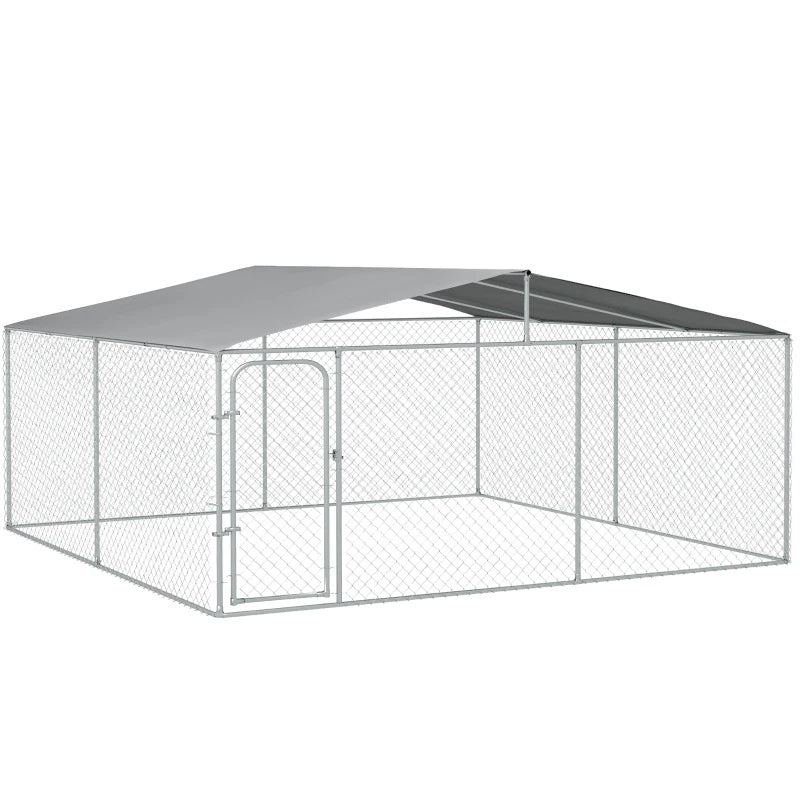 15' x 15' x 7.5' Large Dog House Kennel Pen with Canopy Shade