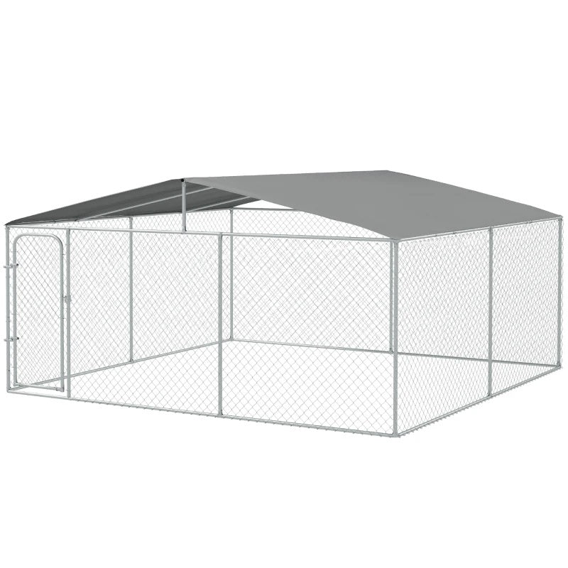 15' x 15' x 7.5' Large Dog House Kennel Pen with Canopy Shade