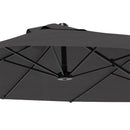 15ft Double Sided Outdoor Patio Umbrella for Tables with Lift Crank, Grey