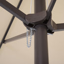 15ft Double Sided Outdoor Patio Umbrella for Tables with Lift Crank, Beige