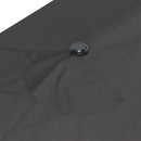 15ft Double Sided Outdoor Patio Umbrella for Tables with Lift Crank, Grey