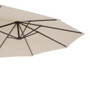 15ft Double Sided Outdoor Patio Umbrella for Tables with Lift Crank, Beige