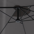 15ft Double Sided Outdoor Patio Umbrella for Tables with Lift Crank, Grey