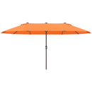 15ft Double Sided Outdoor Patio Umbrella for Tables with Lift Crank, Orange