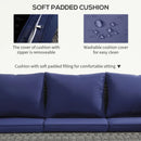 Patio Furniture, Cinder Valley 6pc Patio Set with Sofa, Loveseat, Chairs & Tables - Blue - Seasonal Overstock