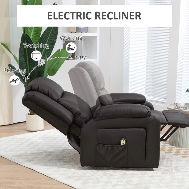 Luxharbor Lane Powered Lift Assist Recliner Chair with Remote Control - Brown Faux Leather