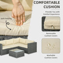 Patio Furniture, River Ridge 3pc Rattan Wicker Outdoor Patio Sectional Sofa Set with Table - Beige - Seasonal Overstock