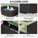 Patio Furniture, Peace River 7 Pc Rattan Wicker Modular Outdoor Furniture Sectional Sofa Set - Light Green / Brown - Seasonal Overstock