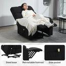 Lift Chairs, Benson Springs Lift Assist Recliner Chair with Remote - Black Microfibre - Seasonal Overstock