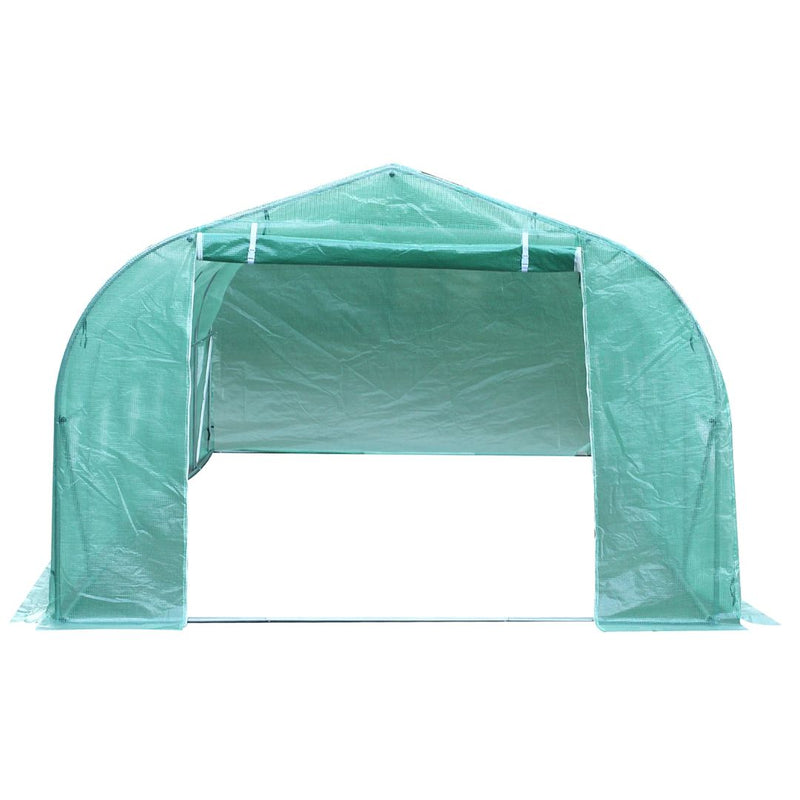 26' x 10' x 7' Extra Large Walk-In Portable Greenhouse with Peaked Roof - Green