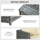 Patio Furniture, River Ridge 3pc Rattan Wicker Outdoor Patio Sectional Sofa Set with Table - Beige - Seasonal Overstock