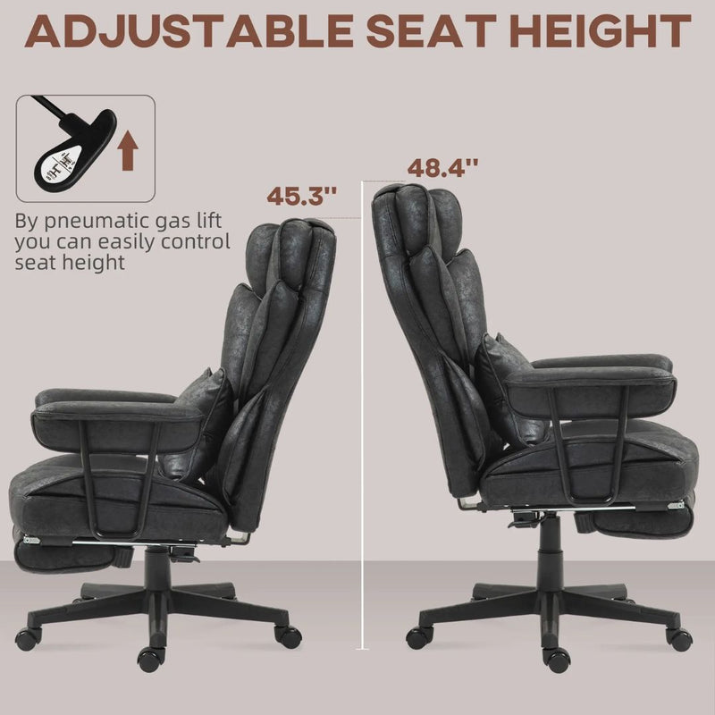 Office Chairs, The Beaumont XL Executive High Back Office Chair, Big and Tall Size up to 400 lbs - Black - Seasonal Overstock