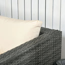 Patio Furniture, River Ridge 3pc Rattan Wicker Outdoor Patio Sectional Sofa Set with Table - Beige - Seasonal Overstock