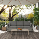 Patio Furniture, Manchester Creek Outdoor Patio Rattan Sofa - Grey & Grey - Seasonal Overstock