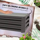 Planters, Set of 2 Raised Garden Planter Boxes 43" X 20" Galvanized Steel - 12in Deep - Dark Grey - Seasonal Overstock