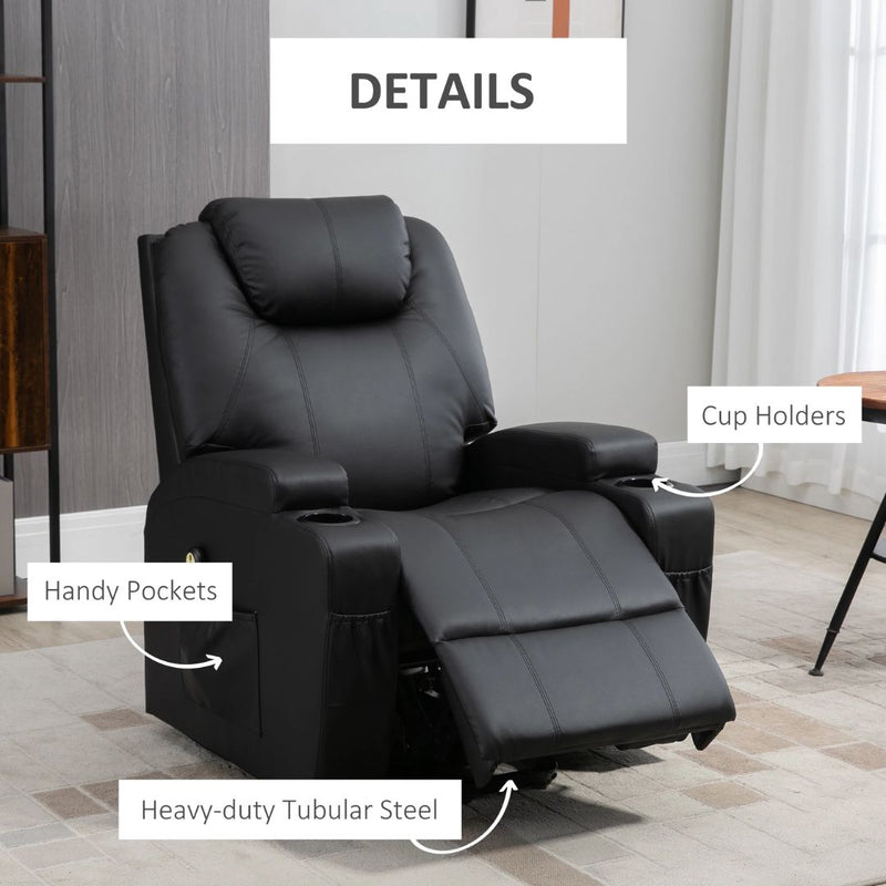 West Haven Power Lift Chair Recliner with Remote and Cup Holders - Black