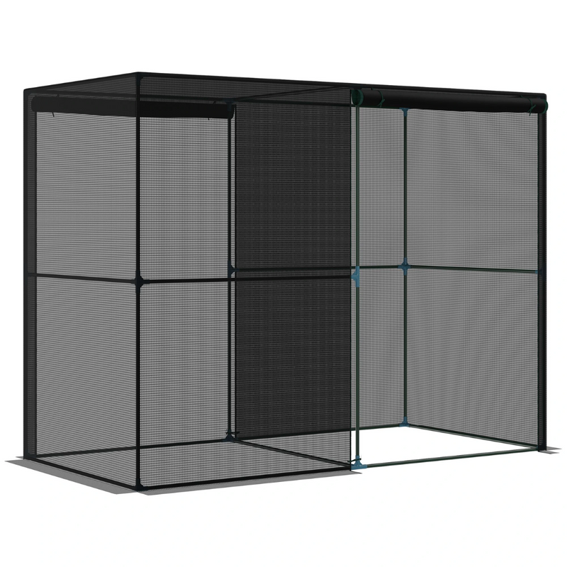 8' x 4' x 6' Framed Mesh Garden Protection Cover with Zipper Doors - Black