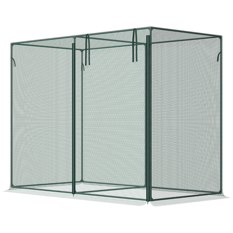 6.5' x 3.3' Mesh Garden Protection Cover with Zipper Door - Green