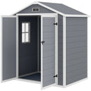 Storage Sheds, 6' x 4.5' Polypropylene Resin Plastic Outdoor Storage Shed with Lockable Double Doors, Floor - Grey - Seasonal Overstock