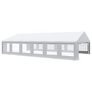 Canopy Tents, 23' x 39' Large White Canopy Tent with 12 Window Wall Panels, 2 Roll Up Door Panels - Seasonal Overstock