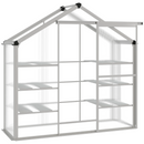 6.3' x 2.3' Walk-In Aluminum Frame Greenhouse with 3 Tier Shelving - Silver