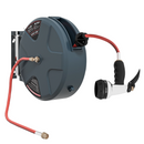 Gardening Accessories, 49ft Retractable Wall Mounted Garden Hose Reel with Swivel Mount and Lock in Length - Seasonal Overstock