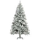 Christmas Trees, 7.5ft Artificial Flocked Pine Christmas Tree with Steel Base and 1300 Branches - Seasonal Overstock