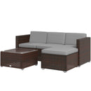 Patio Furniture, Sola Vina 3pc Outdoor Patio Sofa and Ottoman Set with Table - Grey - Seasonal Overstock