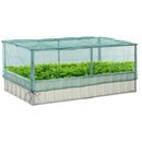 Planters, 5.5' x 3' Galvanized Steel Raised Garden Bed with Removeable Mesh Netting Frame - Cream - Seasonal Overstock