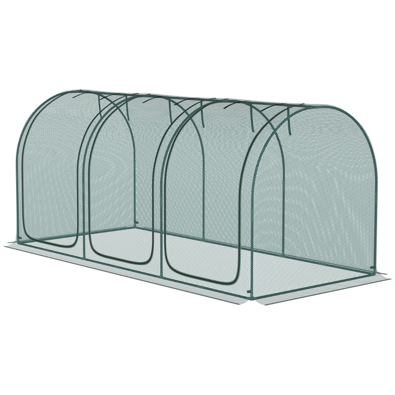 9' x 4' Mesh Garden Protection Crop Cage Cover with 3 Zipper Doors - Green