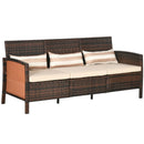 Patio Furniture, Fenton Falls Rattan Outdoor Patio Sofa - Brown - Seasonal Overstock