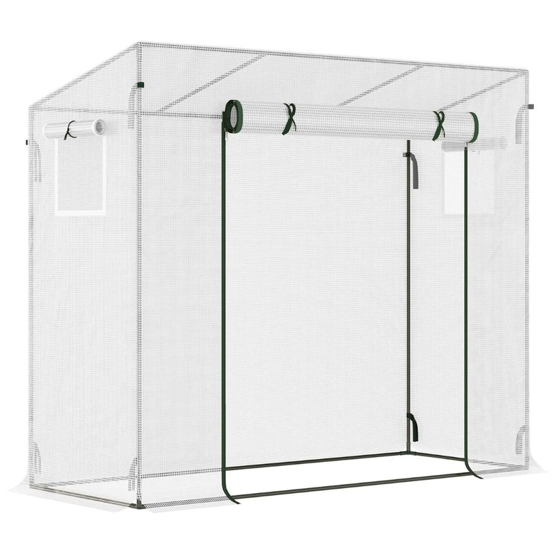 6.6' x 2.5' x 5.5' Portable Walk-In Greenhouse Hot House for Patio or Balcony - White