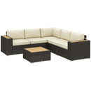 Patio Furniture, Chestnut Cove 6pc Modular Outdoor Patio Set Sectional Sofa - Khaki Brown - Seasonal Overstock