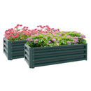 Set of 2 Raised Garden Planter Boxes 43" X 20" Galvanized Steel - 12in Deep - Green