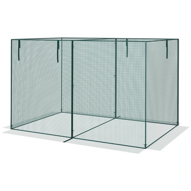 10' x 6.5' x 6.5' Large Mesh Garden Protection Cover with Zipper Doors - Green