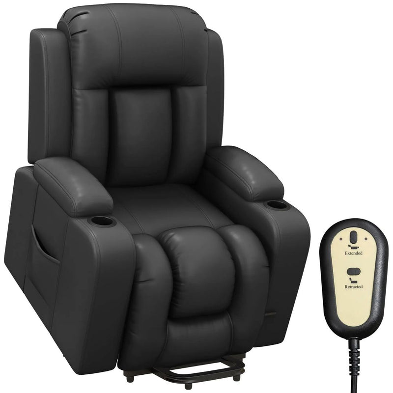 Darian Dark Grey Faux Leather Powered Lift Chair Recliner