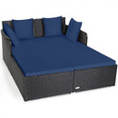 Halton Outdoor Rattan Lounging Patio Sofa - Dark Blue