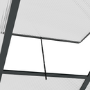 6.2' x 6.3' Walk-In Greenhouse with Aluminum Frame, Polycarbonate Panels, Sliding Door - Grey