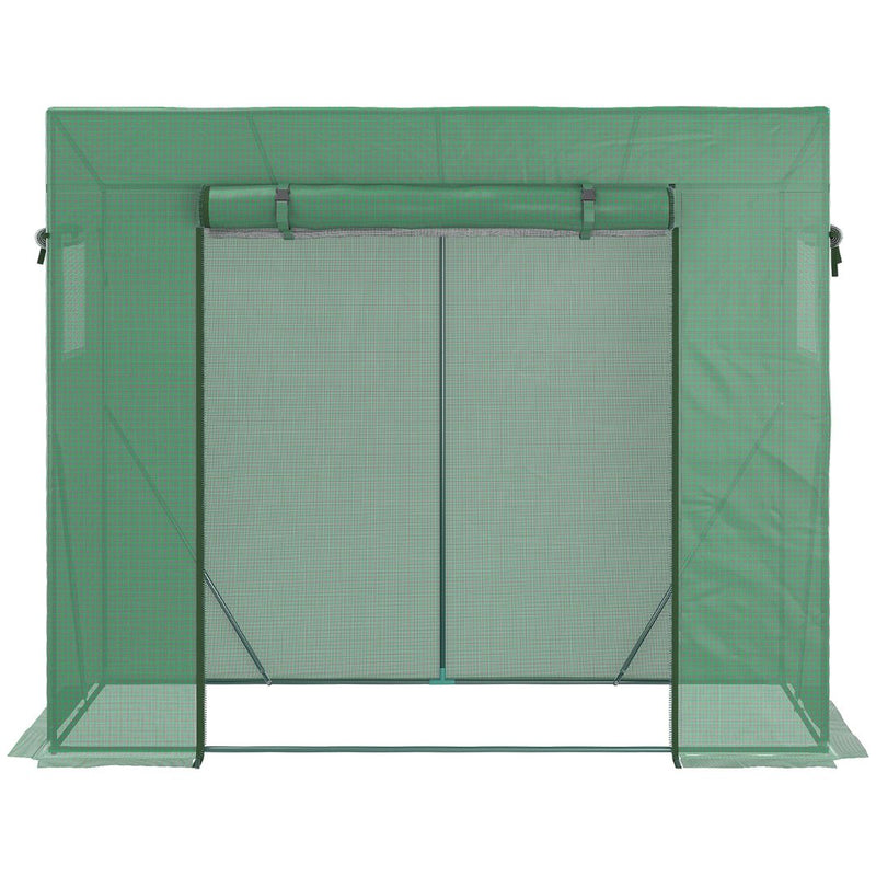 6.6' x 2.5' x 5.5' Portable Walk-In Greenhouse Hot House for Patio or Balcony - Green