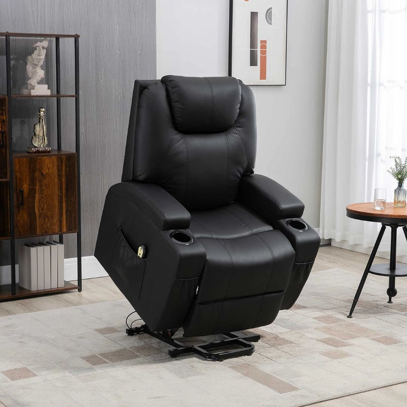 West Haven Power Lift Chair Recliner with Remote and Cup Holders - Black