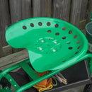 Gardening Accessories, Rolling Garden Scooter Cart with Swivel and Adjustable Seat, Basket and Tool Tray - Green - Seasonal Overstock