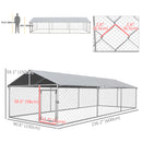 Dog Kennels, 20' x 7.5' x 5' Outdoor Dog Kennel Run with Waterproof Canopy - Seasonal Overstock