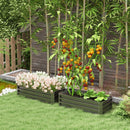 Planters, Set of 2 Raised Garden Planter Boxes 43" X 20" Galvanized Steel - 12in Deep - Dark Grey - Seasonal Overstock