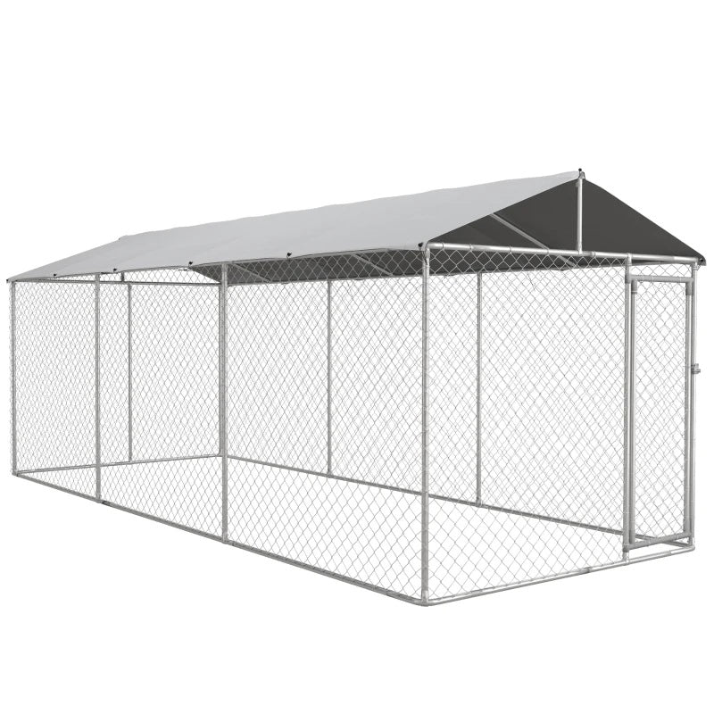 20' x 7.5' x 7.5' Large Dog House Kennel Pen with Canopy Shade